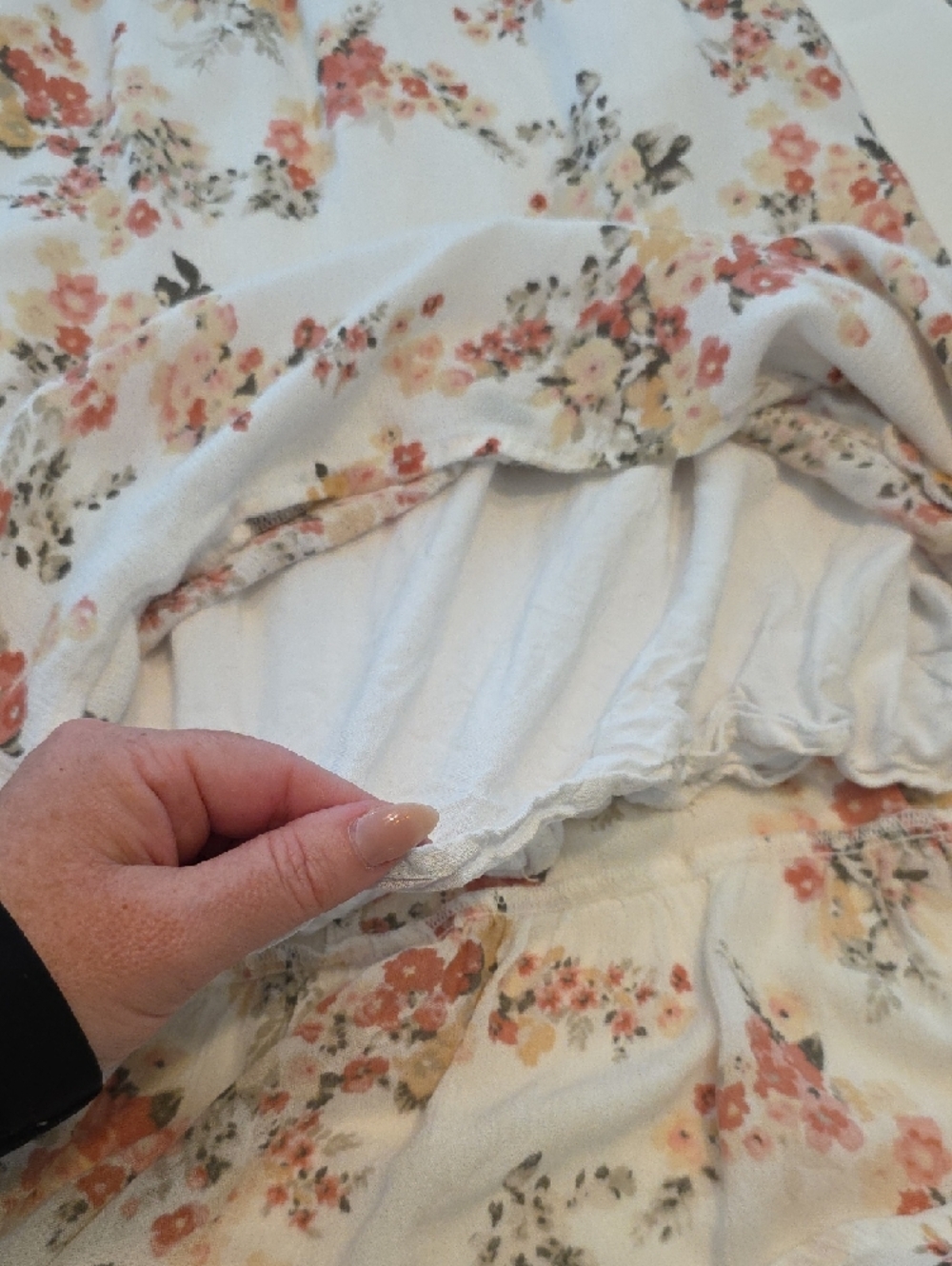 Abercrombie & Fitch White Floral Maxi Dress with Peach and Green Print - Picture 10 of 12